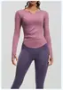 Conjunto de yoga sin costuras con cuello en V, conjunto deportivo de fitness de cintura alta elástico que levanta las caderas para correr, deportes y ciclismo
