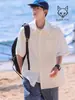 Nova Camisa Masculina de Manga Curta Cor Sólida Estilo Hong Kong Primavera Versátil para o Trabalho Solta Casual Cor Sólida Resistente a Amassados Top de Manga Curta