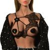 Fio de chicote de ponto negro do comércio exterior lingerie sexy bordado de renda sexy tentação tamanho médio sutiã de três peças O0602