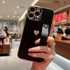 Funda de teléfono con diseño de amor esmerilado y galvanizado para Apple 13/14 Pro, correa de muñeca con soporte para 11/XR, funda blanda, funda protectora de 12 PM
