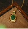 Novo estilo chinês maré nacional nada cartão pingente masculino e feminino imitação jade jade colar pingente alto sentido design enviar mãe