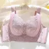 Lencería para Pechos Pequeños, Sujetador de Encaje Engrosado que Realza, Sin Aros, Transpirable con Soporte Lateral Ajustable para Mujeres