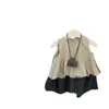 ¡Una sensación de relajación! Chaleco Plisado para Bebé Niña Perfil Gris Pantalón Holgado Traje Estilo Extranjero