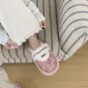 Pantuflas de casa para mujer, de suela plana, peludas, para otoño e invierno, adecuadas tanto para interiores como para exteriores, fáciles de poner, cálidas y con diseño de punta cerrada