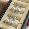 Pendientes Colgantes de Plata de Ley S925 con Perla Swarovski Clásica Estilo Princesa Diana con Circonita Microincrustada, Pendientes de Estilo Popular Novedad 2025 con un Ambiente Elegante