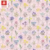 Tela de algodón de 40 pts con estampado de cuadros prismáticos y pequeñas flores frescas para ropa de mujer y camisa de vestir para niños en stock