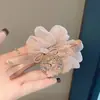 Elástico de Cabelo com Laço de Strass Levemente Luxuoso, Cordão de Cabelo de Malha Suave, Acessório de Cabelo Exquisito, Ornamento de Cabelo com Design de Nicho para Mulheres