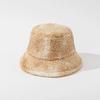 Sombrero de pescador grueso cálido teñido anudado de arcoíris degradado de nicho que estiliza la cara pequeño retro colorido lindo de lana de cordero sombrero de cubo para mujer