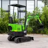 Excavadora de orugas mini verde serie HT10 para huertos, zanjeo, demolición interior, excavadora pequeña multifuncional de 1 tonelada
