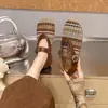 Zapatos Mary Jane tejidos transpirables 2026 boca poco profunda zapatos de un solo color estilo étnico retro verano fondo plano versátiles nuevos franceses