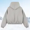 Jaqueta acolchoada de algodão de inverno para homens e mulheres com forro de fleece, novo estilo 2026, versátil para jovens adultos, com gola grande de pelo, preenchimento de algodão com plumas