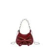 Bolsa Quadrada Pequena Doce da Moda para Mulheres, Nova Bolsa de Ombro com Corrente e Laço Outono 2026, Bolsa Transversal Fashion