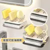 Jabonera de doble capa con drenaje, jabonera de acero inoxidable, estante de almacenamiento con drenaje para baño con bandeja de agua