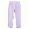 Estilo Novo Primavera e Outono Transfronteiriço Calça Base para Meninas Calça Longa com Borda Franzida Infantil Calça Longa Elástica Apertada para Bebê Menina Roupa Externa