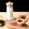 Xícara de chá descartável feita de plástico de grau alimentício, branco porcelana, estilo pintura chinesa, xícara de chá de porcelana azul e branca para receber convidados de alta qualidade