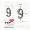 Velas Douradas de Número 0-9 Peça Única Pintura Metálica Caixa Pet Conjunto Conjunto de 10 Peças Decoração de Bolo de Aniversário Infantil Inserções Atacado do Fabricante
