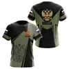 Camiseta Popular Rusa para Hombre Transfronteriza Casual Holgada Cuello Redondo Bandera Rusa Manga Corta Tops Ropa de Hombre