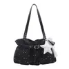 Bolsa de Axila con Lunares y Lazo Estrella Nueva Primavera 2026 Bolsa de Clase Moda para Mujer Viajes Diarios Bolso Tote de Gran Capacidad
