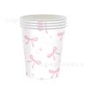 Suministros de Decoración para Fiesta de Cumpleaños Lazo Rosa Transfronterizo Platos de Papel de Encaje Desechables Mantelería Juego de Vajilla
