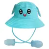 Sombrero de Paja para Mujer Celebridad de Internet Explosiones Orejas de Conejo Lindas Móviles Transpirable Sombrero para el Sol Dibujos Animados Verano Viaje Sombrero para Niños
