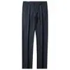 Pantalones de traje de estación europea de alta gama, sedosos, elásticos, antiarrugas, sin planchado, para hombres jóvenes y de mediana edad, de verano, finos, de estilo business casual
