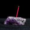 Natural Crystal raw stone incenso pó roxo branco cristal cristal bloco incenso queimador para Buddha incenso base cascalho cristal atacado