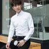 Camisa Blanca para Hombre con Bolsillo Corte Ajustado Sin Planchar Color Sólido Profesional de Vestir para Negocios Trabajo Traje de Hombre Camisa