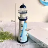 Farol de Ferro LED Mediterrâneo Criativo Acessórios para Casa Luzes Eletrônicas Coloridas de Natal Enfeites Decorativos Artesanato Presente