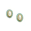 Pendientes de Plata Vintage con Aguja y Perla, con Acabado de Alto Brillo, Lujo Ligero, Sensación Sofisticada, Pendientes Turquesa Frescos y Dulces para Mujer