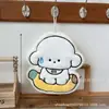 Lindo cachorro de caricatura, colgable, engrosado, toalla de mano súper absorbente, toalla cuadrada pequeña de forro polar de coral, doble uso para cocina y baño