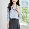 Camisa de Manga Larga con Cuello Calado de Encaje para Mujer, Nueva Moda de Otoño, Versátil Blusa Elegante Holgada de Corte Recto para el Trabajo