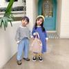Sudadera Infantil 2026 Estilo Otoño Niños y Niñas Estilo Coreano Sudadera a Rayas para Niños Pequeños y Bebés Algodón Puro Casual Holgada Ropa para Hermanos