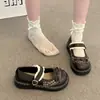Sapatos Mary Jane estilo JK Lolita com laço para mulheres, nova coleção primavera/outono 2026, sola grossa, perfeitos com vestidos, sapatos pequenos de couro populares