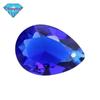 Huagang gema único buraco em forma de pera 113# cristal afiado azul vidro pedra nua atacado gota em forma de gota artificial anéis de vidro de gema
