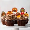 Decoraciones de fiesta de Acción de Gracias de productos nuevos transfronterizos, toppers para pasteles, toppers de pavo, banderas, decoraciones de otoño para Acción de Gracias
