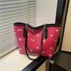 Bolsos para Mujer 2025 Otoño Nuevo Bolso de Compras Hombro Único Gran Capacidad Estampado de Cerezas Moda Bolso Tote Simple Bolso de Mano