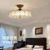 Lámpara de Techo de Flor de Cristal de Lujo Ligero Americano para Dormitorio Principal Lámpara de Araña Retro Francesa de Gama Alta para Sala de Estar Estudio Lámpara de Estilo Antiguo