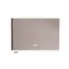 Gabinete de espejo inteligente de aluminio tipo panal curvo con estantes abiertos, almacenamiento de maquillaje para baño montado en la pared con luz y espejo antivaho