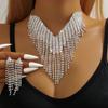 Venta caliente transfronteriza Fina Europea y Americana Super Lujo Collar de Cadena de Garra Aretes Traje de Tres Piezas Vestido Vestido de Novia Joyería Exagerada para Mujer