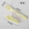 Cubiertos Desechables Plegables Tenedor Plegable Desechable de Plástico Tenedor para Fideos Instantáneos Cuchara Plegable para Gachas de Ocho Tesoros Tenedor y Cuchara Plegables