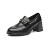Zapatos de vestir retro de primavera y otoño 2026 para mujer, nuevo estilo de otoño, cuero genuino, modernos y elegantes, estilo británico, de corte bajo, con tacón grueso