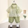 7926 conjunto de camisa de verão para meninos crianças fresco manga curta duas peças 2024 novas roupas de verão para bebê moda