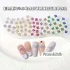 Luxo Leve Brilhante Trevo de Quatro Folhas da Sorte Cobre Incrustado Zircônio Branco Cor Zircônio Joias Pequenas para Manicure Decoração Estéreo para Unhas