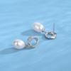 Populares Transfronterizos Plata de Ley S925 Perla Retro Europeos y Americanos Personalizados Pendientes para Mujer Soporte Vacío DIY Productos Semi-Terminados Venta al por Mayor