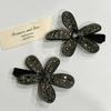 Pinza para el cabello de lujo ligero de alta gama con flor lila para mujer, elegante, elegante, con flequillo, clip lateral, pinza para el cabello, flor de pedrería, clip de pico de pato