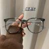 Nuevas Gafas de Sol de Marco Grande Espejo Liso Personalidad de Moda Unisex Retro Modernas Ins Anti-Luz Azul Sin Graduación Venta al por Mayor