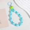 Cadena para Teléfono Móvil Serie Niña de Dibujos Animados, Pulsera de Muñeca con Perlas Macaron, Pulsera de Cuentas Pintada a Mano, Colgante Creativo
