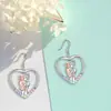 Pendientes Colgantes Exquisitos en Forma de Corazón Cálidos para Madre e Hija Regalo Conmemorativo del Día de la Madre Pendientes de Personalidad Creativa de Moda Versátiles