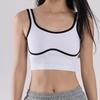 Colete Esportivo Color-Blocking Estilo Europeu e Americano para Mulheres, Top Colete Yoga Costas Livres, Colete Justo para Corrida e Fitness