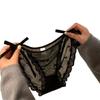 Lencería Caliente y Sexy para Mujer, Tanga de Encaje con Cordones a la Cintura Baja con Encaje, Bragas de Algodón Semi-Transparentes con Aberturas en la Entrepierna